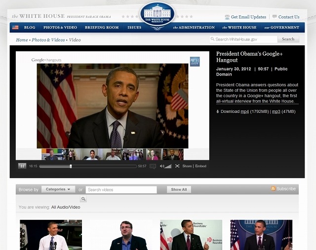 オバマ大統領と国民の対話（ホワイトハウスサイトでの紹介）