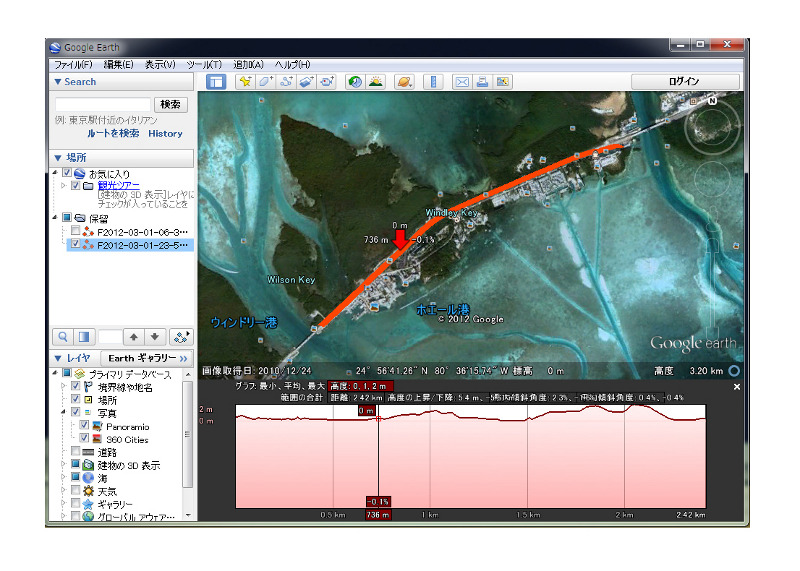 Google EarthでのKML形式データの利用イメージ