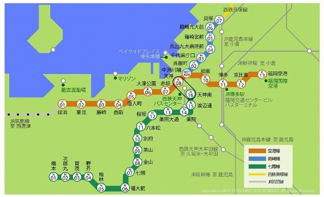 福岡市地下鉄路線図