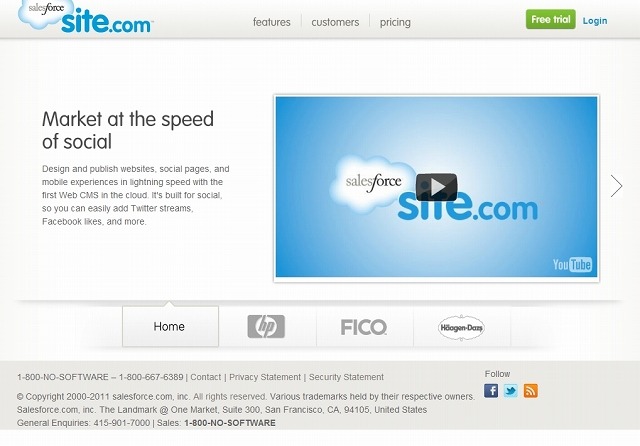 「Salesforce Site.com」紹介サイト（www.site.com）