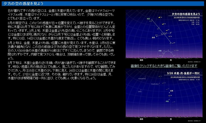 国立天文台HP「ほしぞら情報」