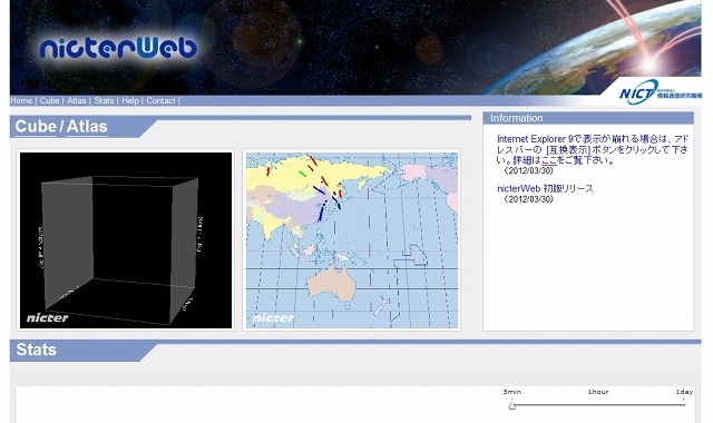 「nicterWeb」サイト（画像）