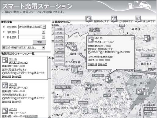 図.3 充電ステーションマップ（PC向け）の画面例