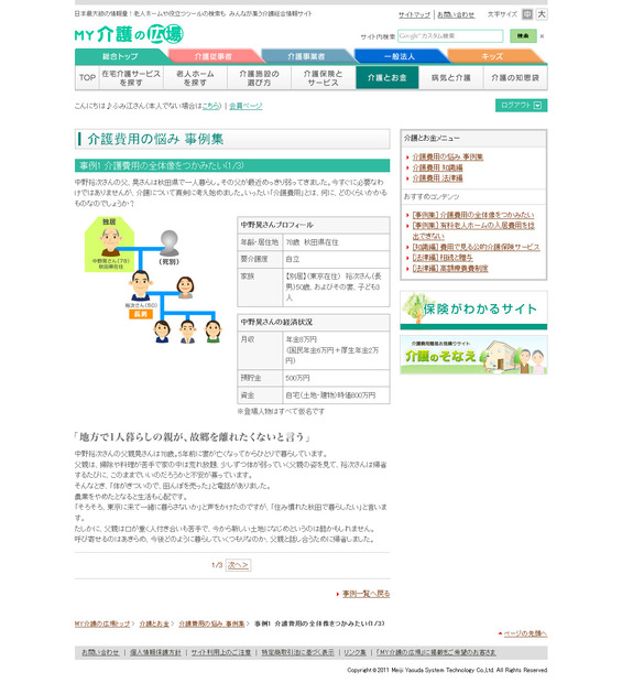 介護費用についてのページ