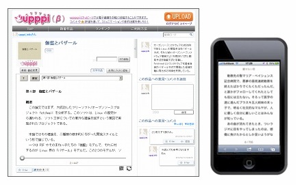 アップロード作品の閲覧イメージ