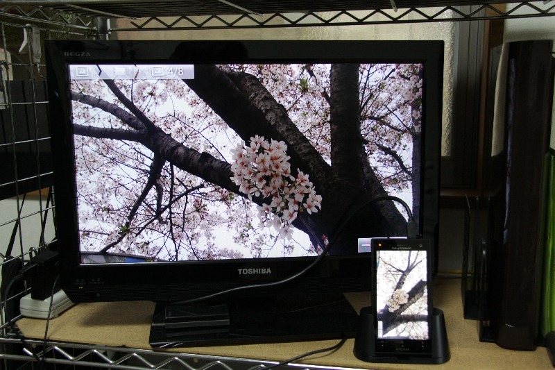 静止画の外部機器での表示（19型液晶テレビ）