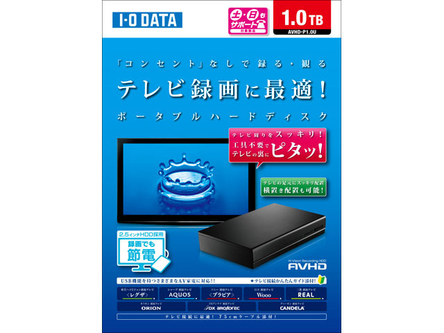 1TB「AVHD-P1.0U」のパッケージ