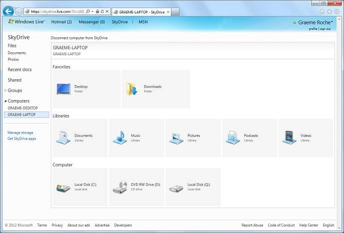 SkyDrive for Windowsプレビュー版