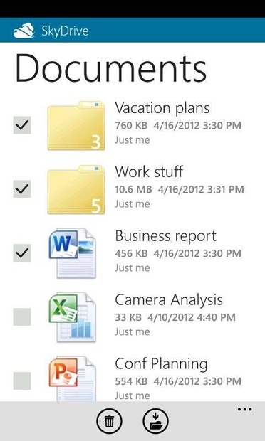 SkyDrive for Windows Phone