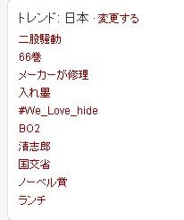 Twitterのトレンドにも「清志郎」が