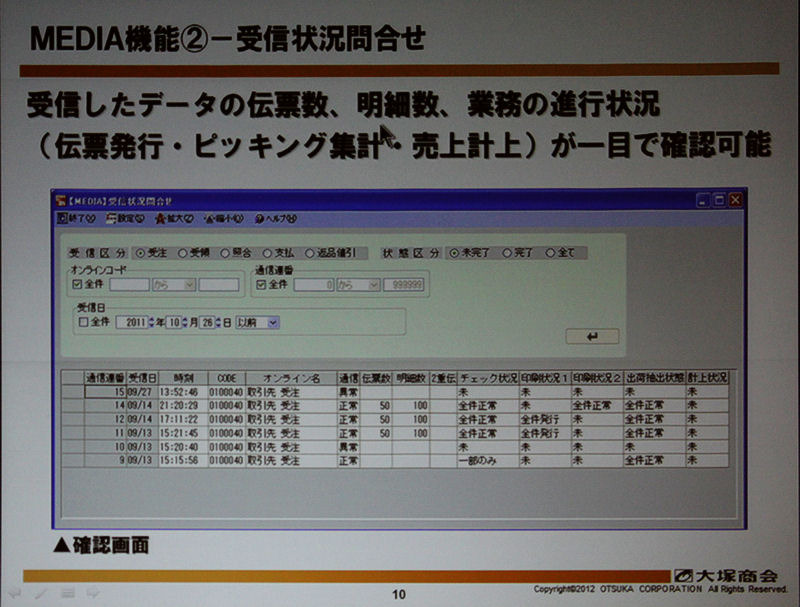 伝票データの集計やピッキング処理も可能なMEDIA