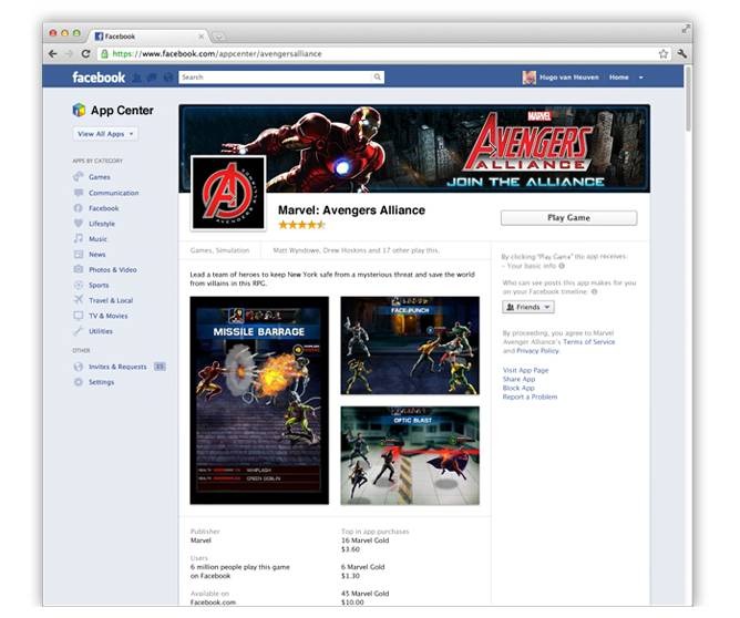 FacebookのApp Center