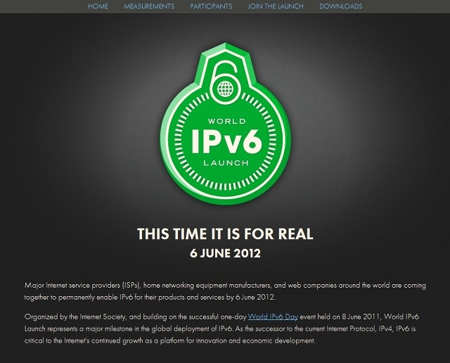 「World IPv6 Launch」特設サイト