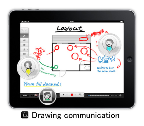 ドローイングコミュニケーション「te.to.te」の画面イメージ