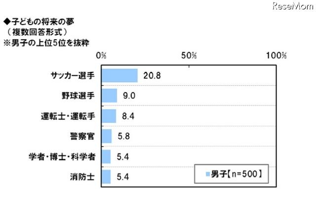 子どもの将来の夢（男の子）