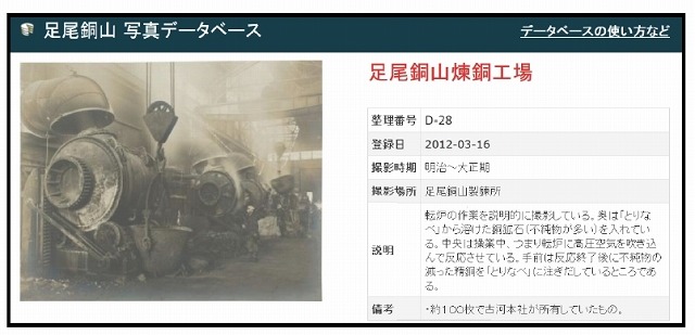 データベース画面の一例