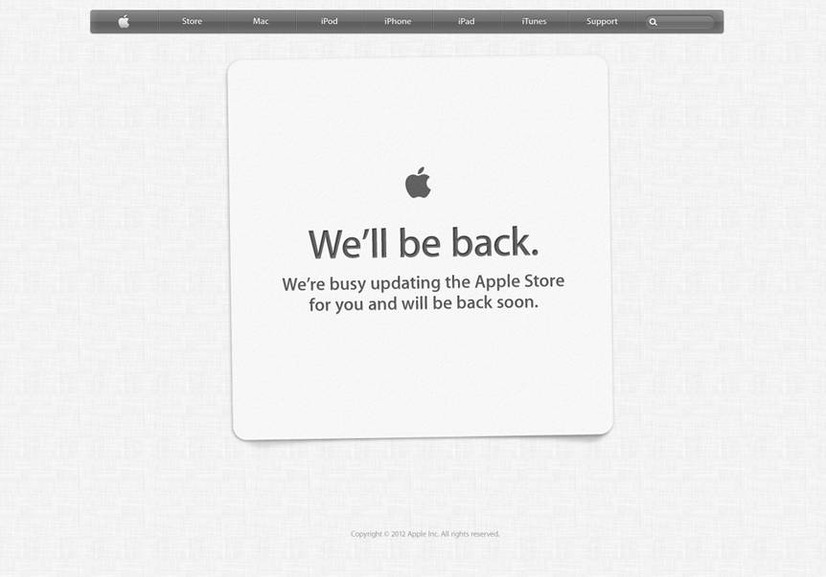 新発表を前にメンテナンスに入るApple Store