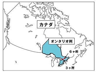 プロジェクト所在地の地図