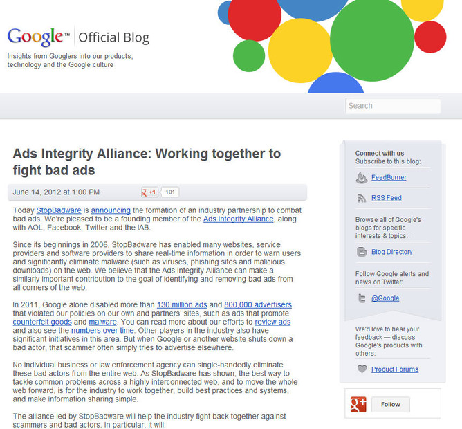 Googleの公式ブログ