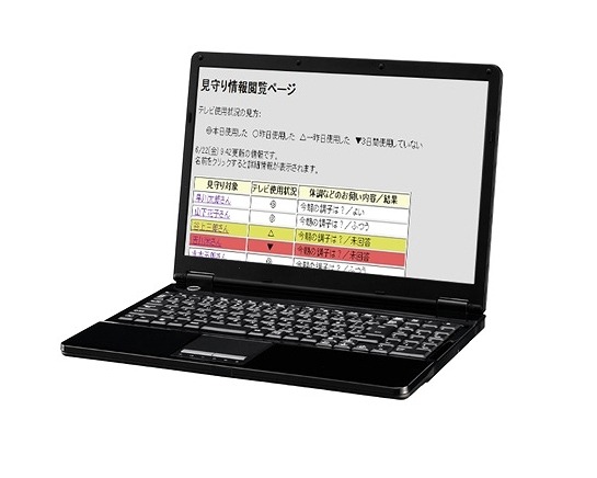 北本市や自治会：「見守り情報閲覧ページ」（イメージ）