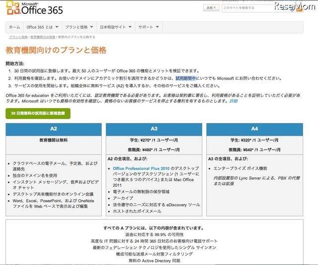 教育機関向けのプランと価格