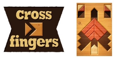 「クロスフィンガー」ロゴとゲーム画面