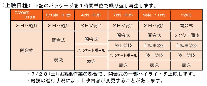 上映日程