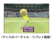 テニスのバーチャルリプレイ画面