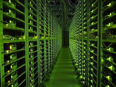 Googleデータセンターのサーバラック群