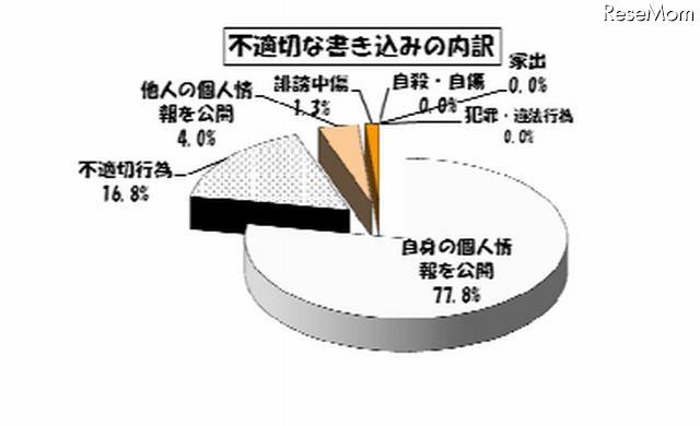 不適切な書き込みの内訳（4月）