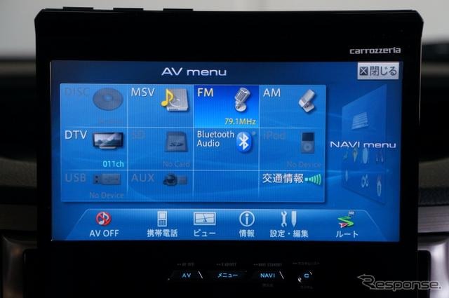 AV機能のメニュー画面