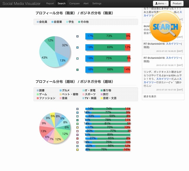 Search機能イメージ画面