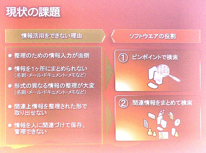 PC内の情報の課題について