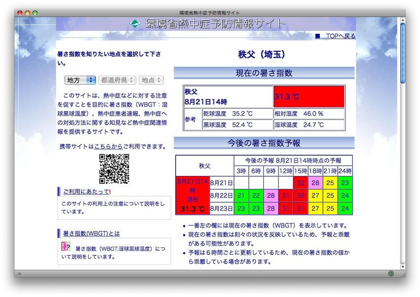 環境省熱中症予防サイト
