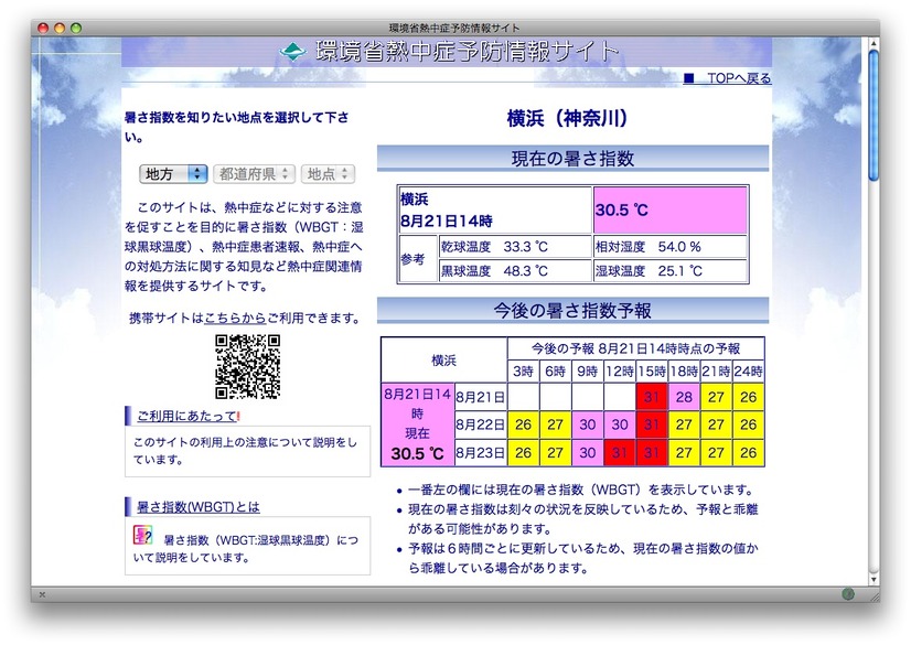 環境省熱中症予防サイト