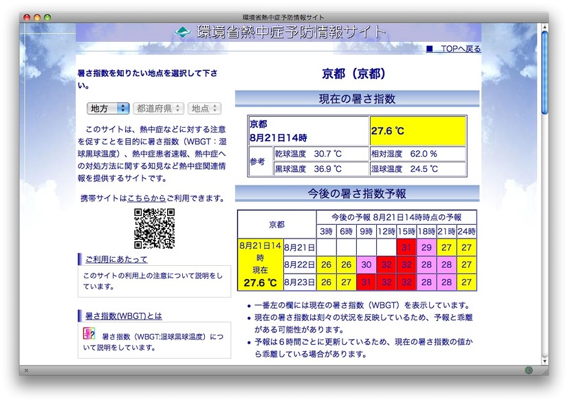 環境省熱中症予防サイト