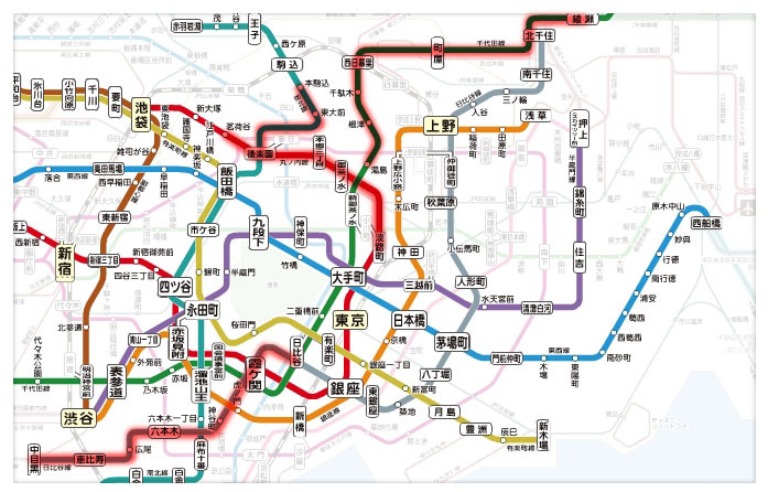 今回携帯電話サービスが利用可能となった路線（赤色）