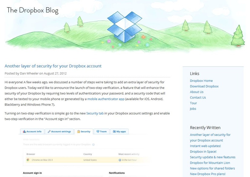 Dropboxの公式ブログ
