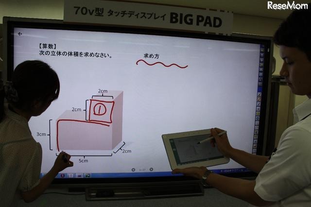 タブレット連携のデモのようす