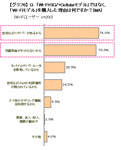 iPad「Wi-Fiモデル」購入理由