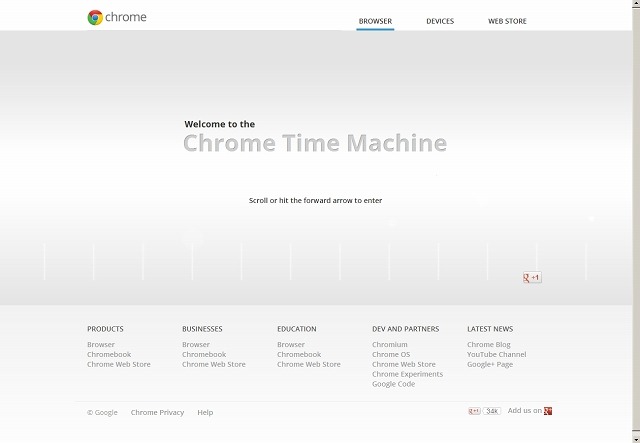 「Chromeタイムマシーン」トップページ