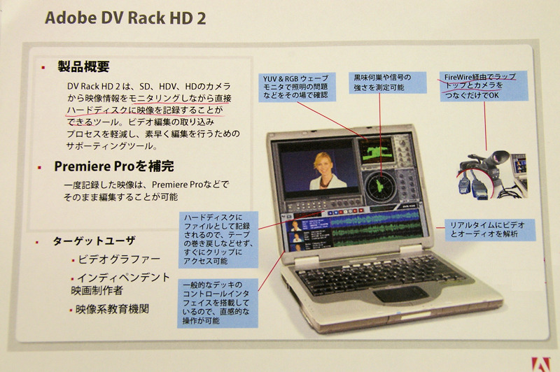 　アドビシステムズは6日、昨年買収したSerious Magic社の2製品「DV Rack HD 2」と「Ultra 2」を日本で提供すると発表した。