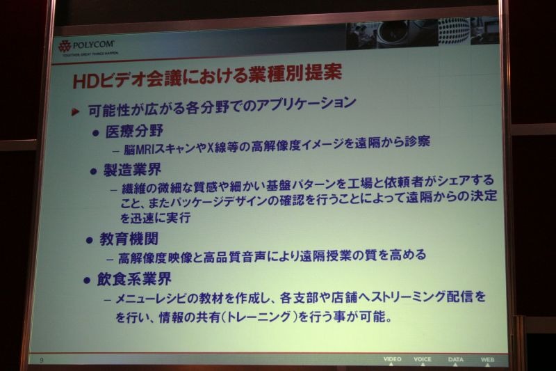 ハイビジョンビデオ会議システムの適用業務事例。教育分野などへも期待がかかる