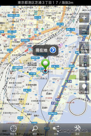 iPhoneアプリ、地図マピオン