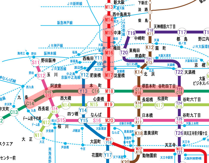 今回新たに携帯電話サービスが利用可能となる路線（赤色）