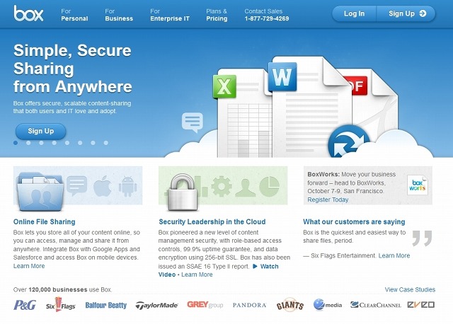 Box社のサイト