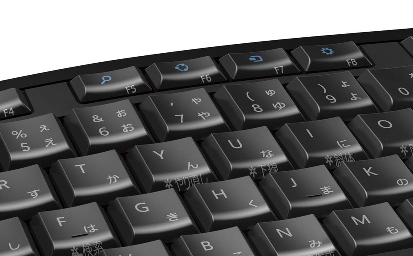 F5～F8キーにWindows 8のショートカット。操作内容も刻印されている