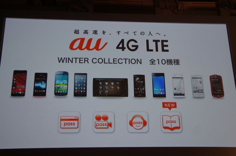 au 2012冬モデルのラインアップ