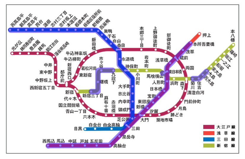 現在利用可能な路線（青色表示）