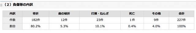 負傷などの内訳